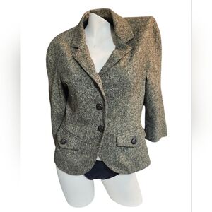 Talula Babaton Women's Brown Wool Blend Tweed Blazer